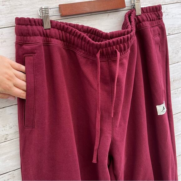NEW XXL Womens Nike Jordan Flight Fleece Essential Jogger Pant Cherrywood Maroon - Picture 6 of 11